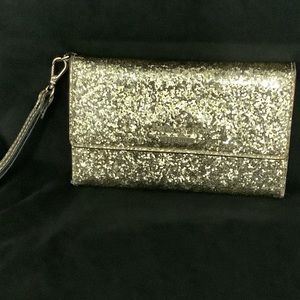 Kate Spade Glitter wallet wristlet EUC